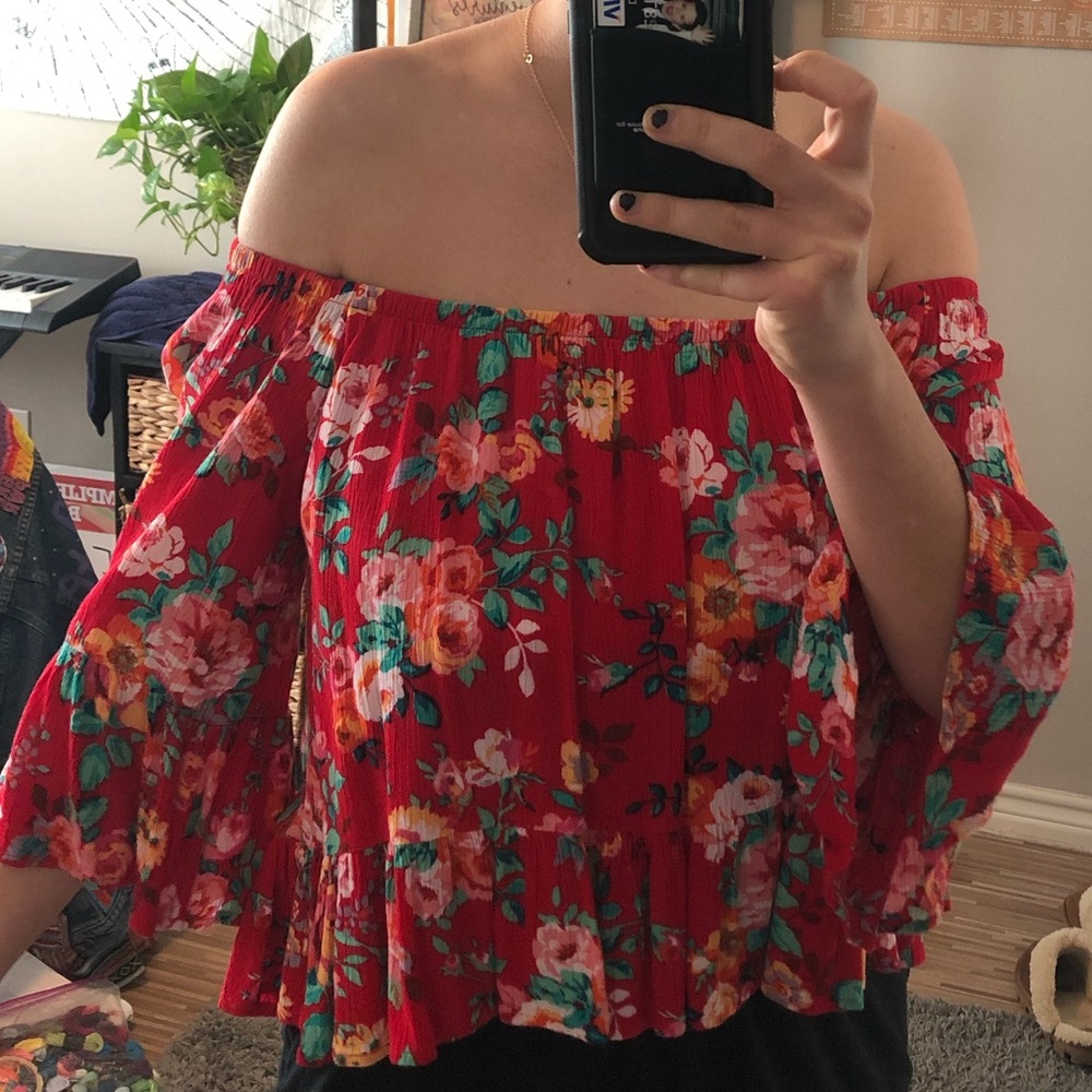 Show Me Your Mumu floral off the shoulder top